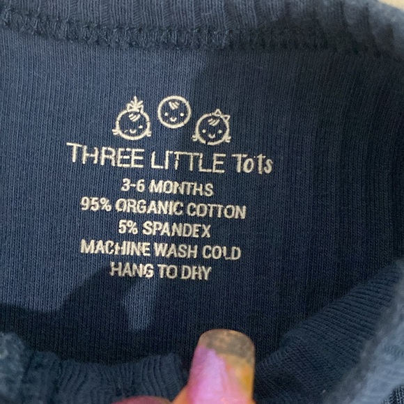 Three Little Tots (2) Baby Ribbed Organic Playsuits with Pockets |Sz 3-6 months - Picture 10 of 12